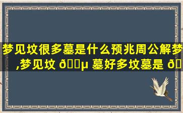 梦见坟很多墓是什么预兆周公解梦,梦见坟 🌵 墓好多坟墓是 🌴 什么意思